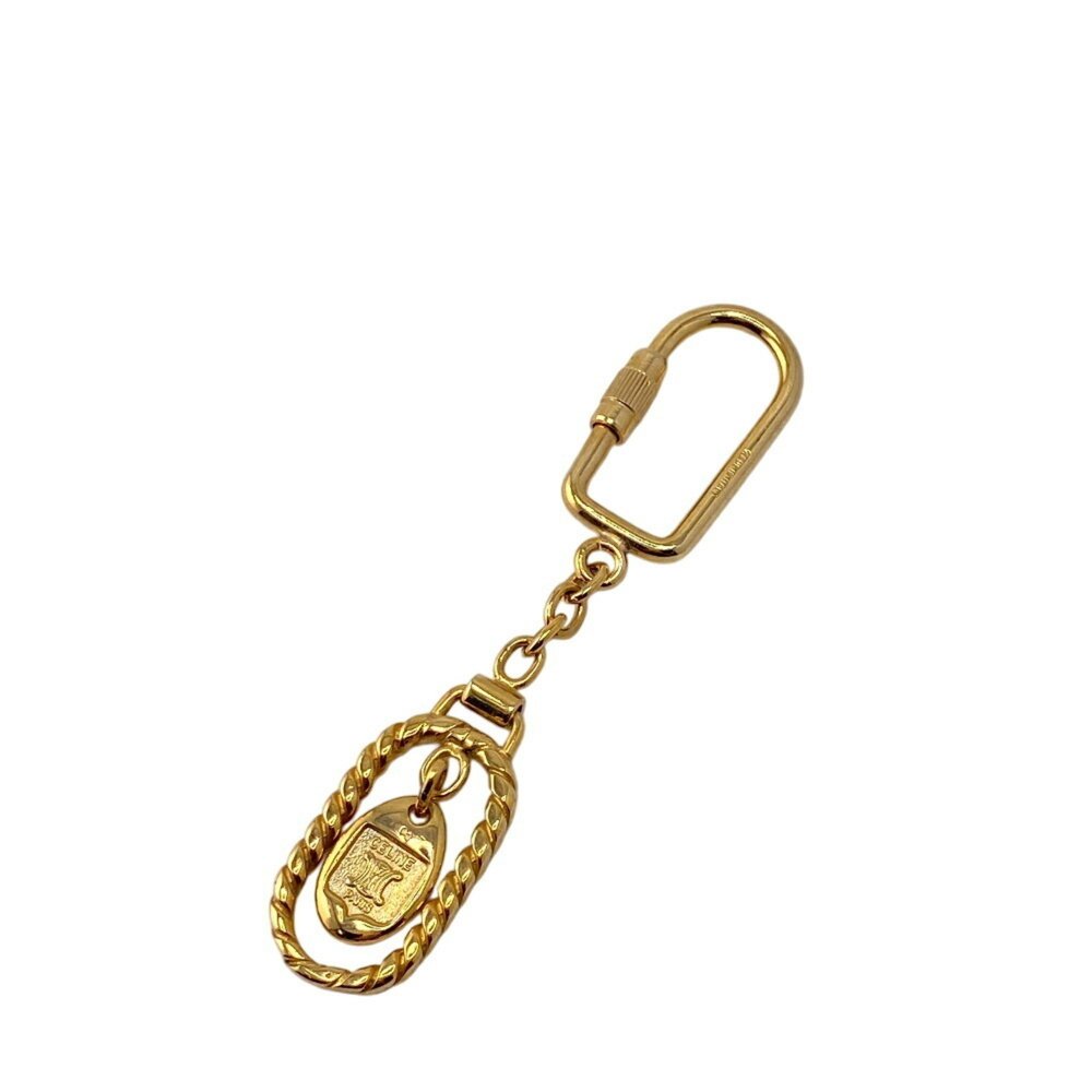 CELINE Triomphe Keychain with Carabiner in Gold
